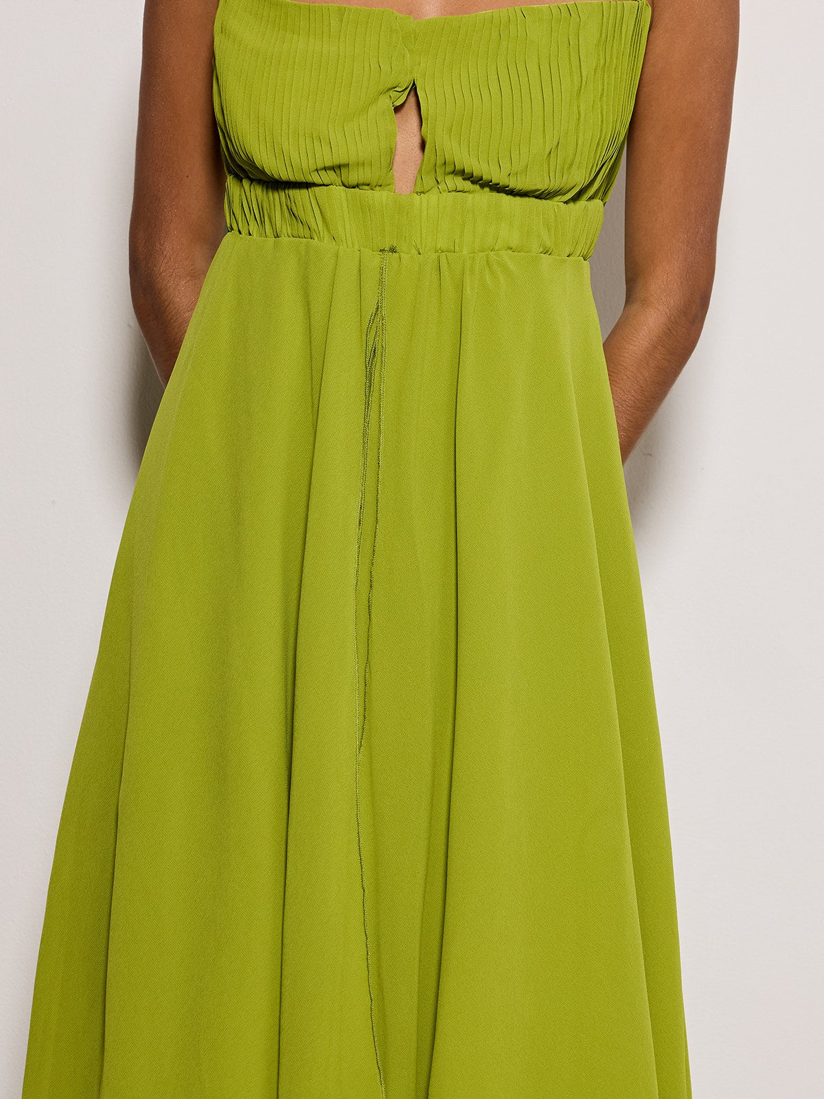 Escobar Spaghetti Pleated Maxi Dress