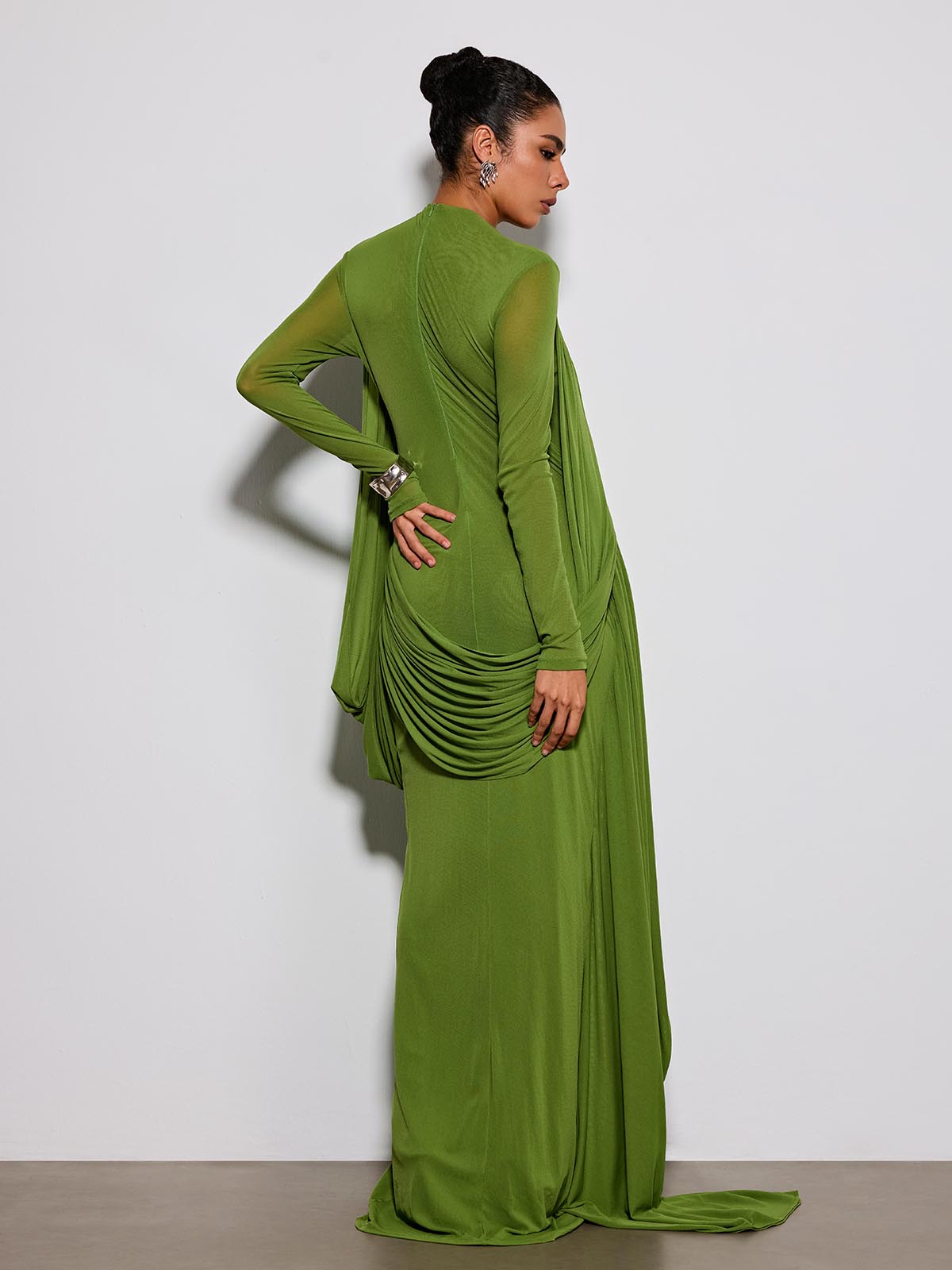 Eslanda Long Sleeve Ruched Maxi Dress
