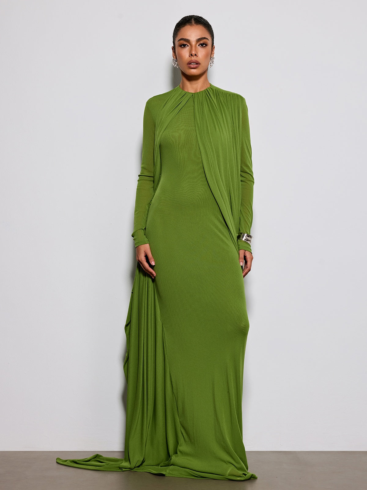 Eslanda Long Sleeve Ruched Maxi Dress