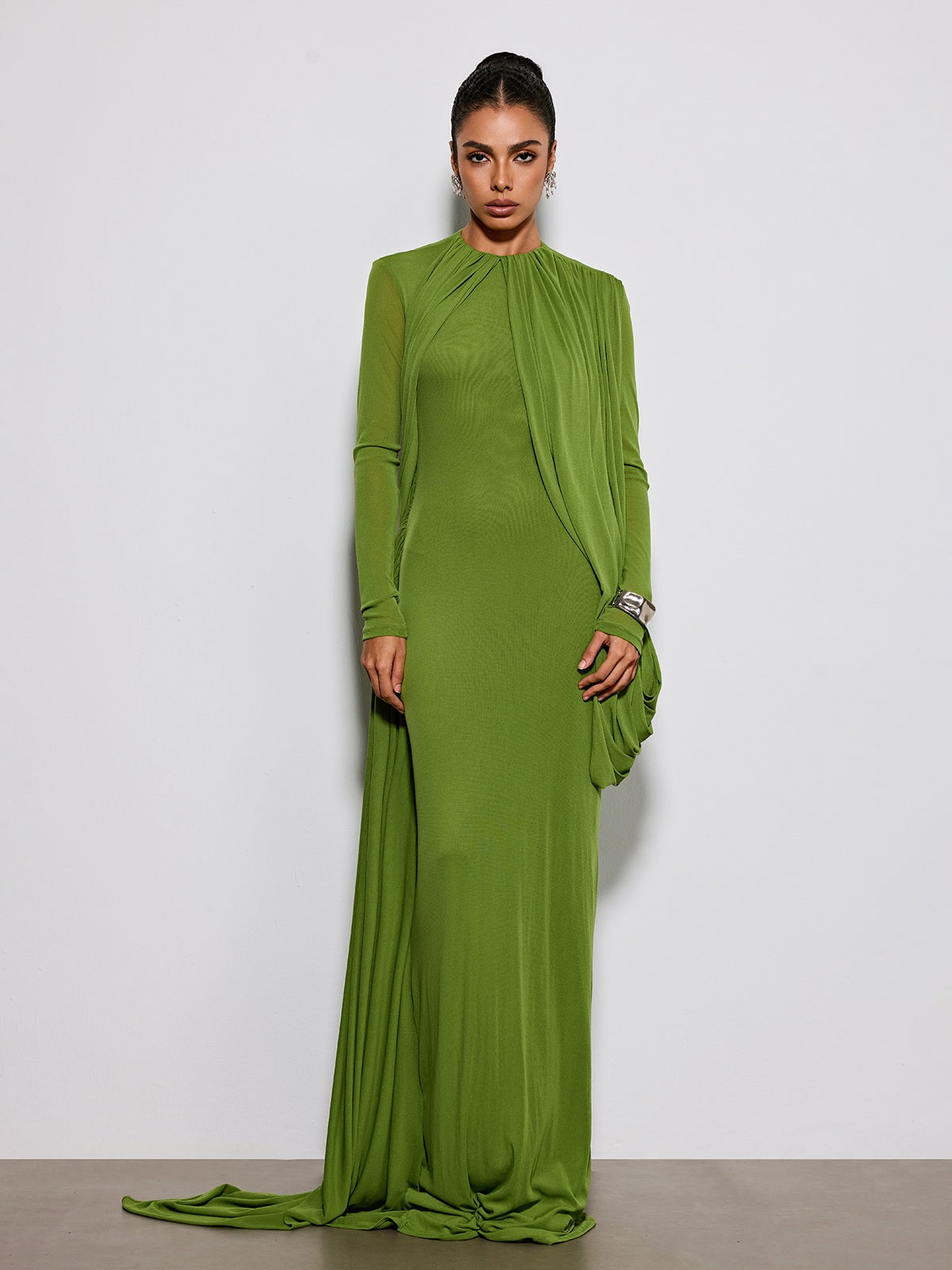 Eslanda Long Sleeve Ruched Maxi Dress