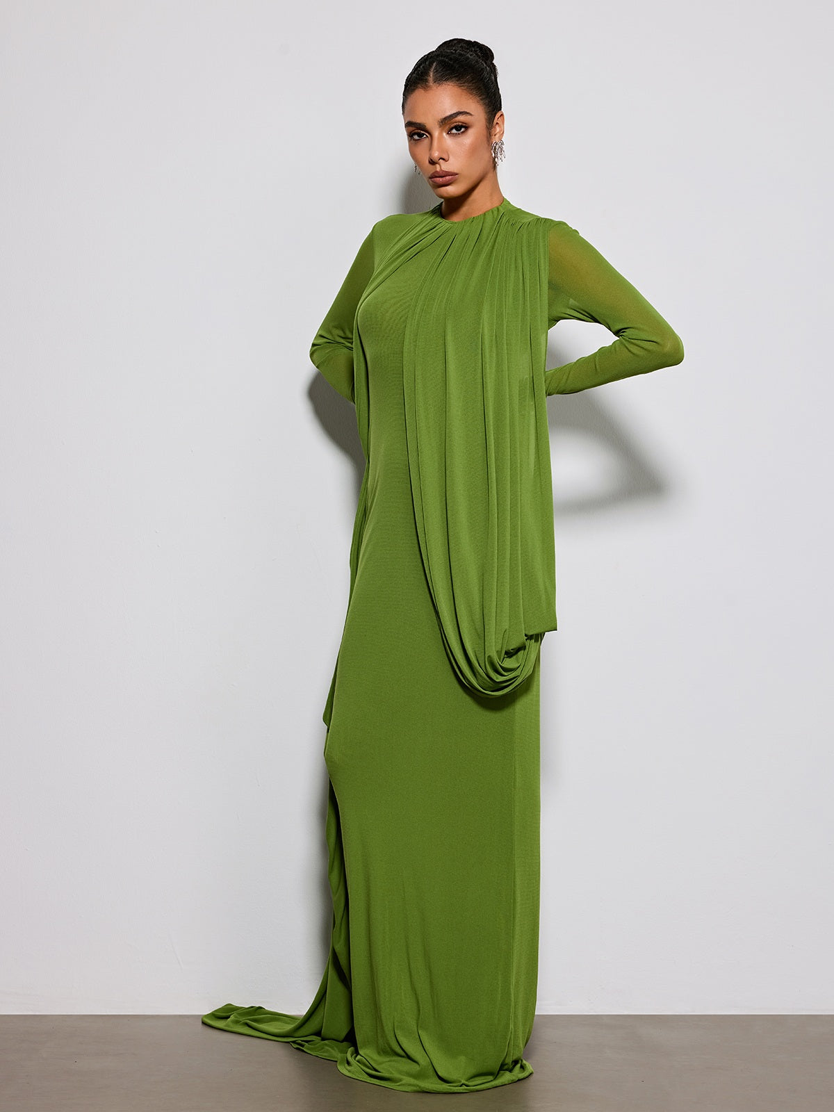 Eslanda Long Sleeve Ruched Maxi Dress
