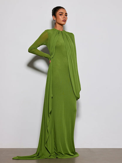 Eslanda Long Sleeve Ruched Maxi Dress
