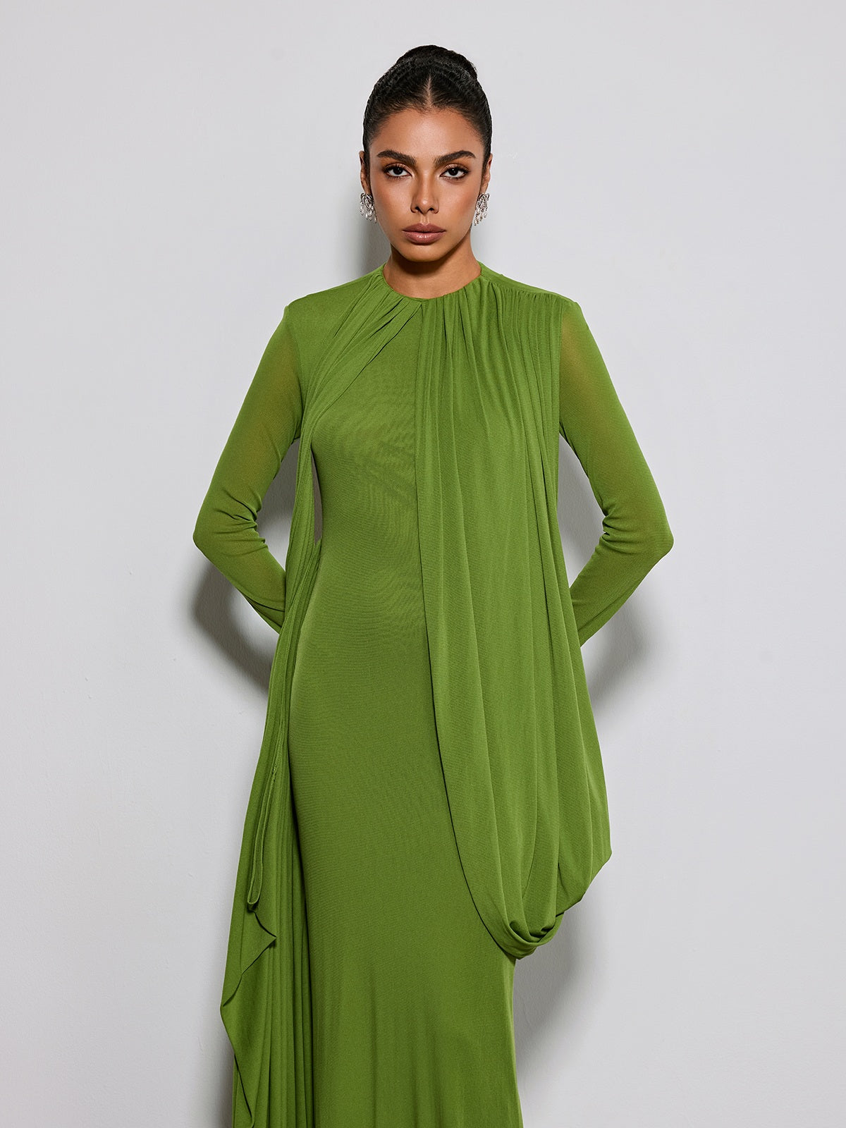 Eslanda Long Sleeve Ruched Maxi Dress
