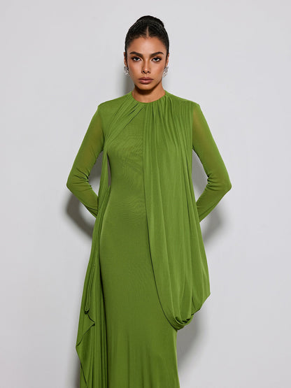 Eslanda Long Sleeve Ruched Maxi Dress