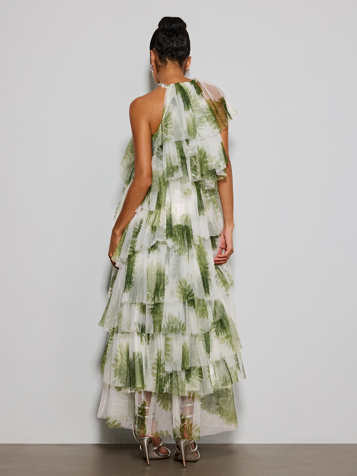 Esmerie Tulle Tiered Printed Maxi Dress
