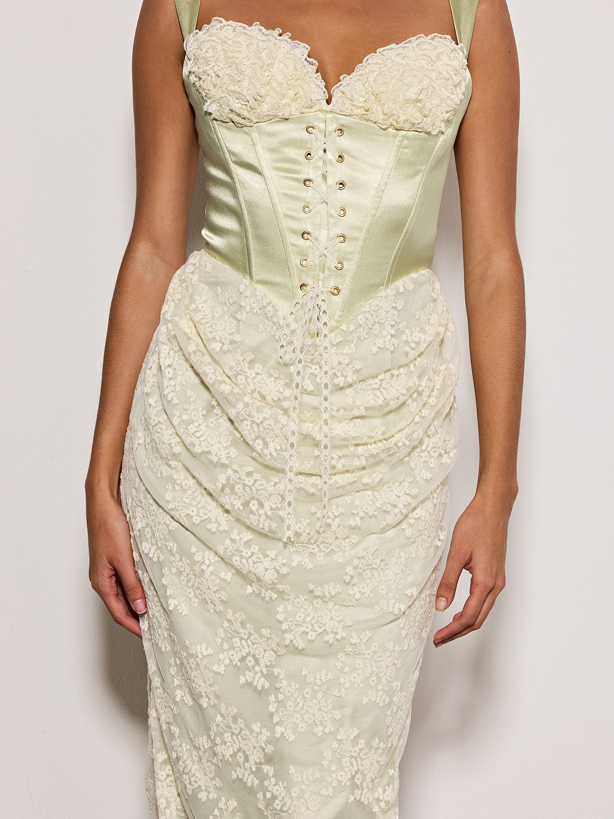 Rosstef Lace Satin Midi Gown