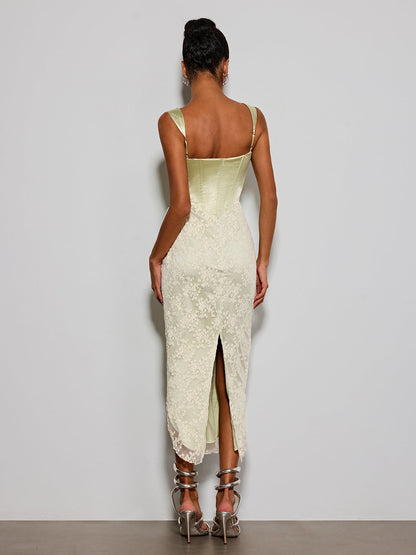 Rosstef Lace Satin Midi Gown