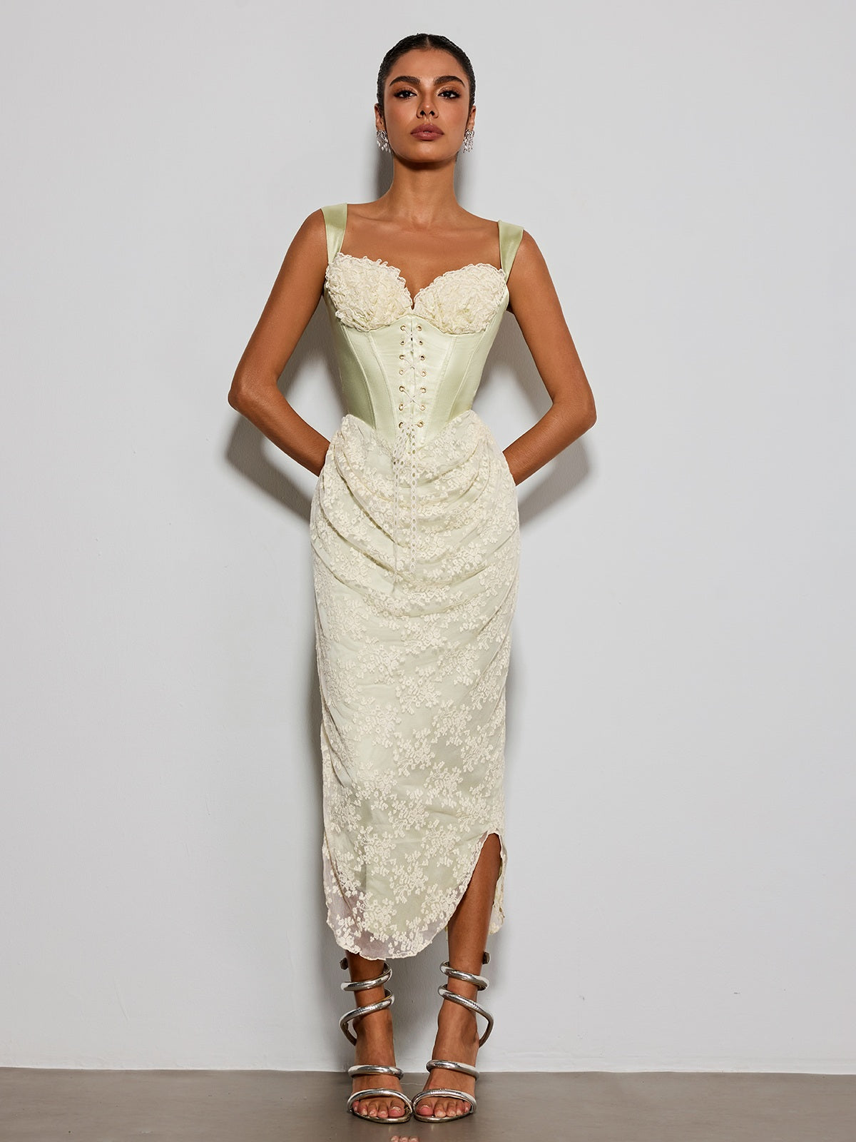 Rosstef Lace Satin Midi Gown