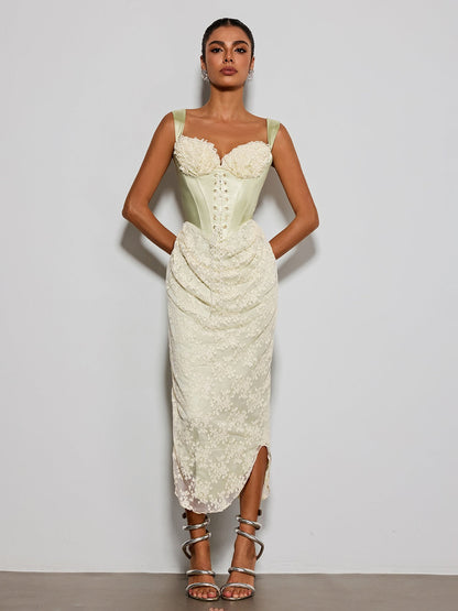 Rosstef Lace Satin Midi Gown
