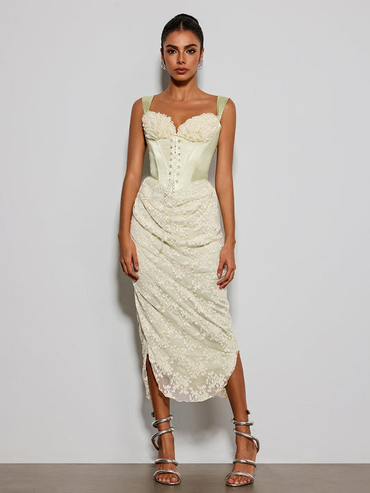 Rosstef Lace Satin Midi Gown