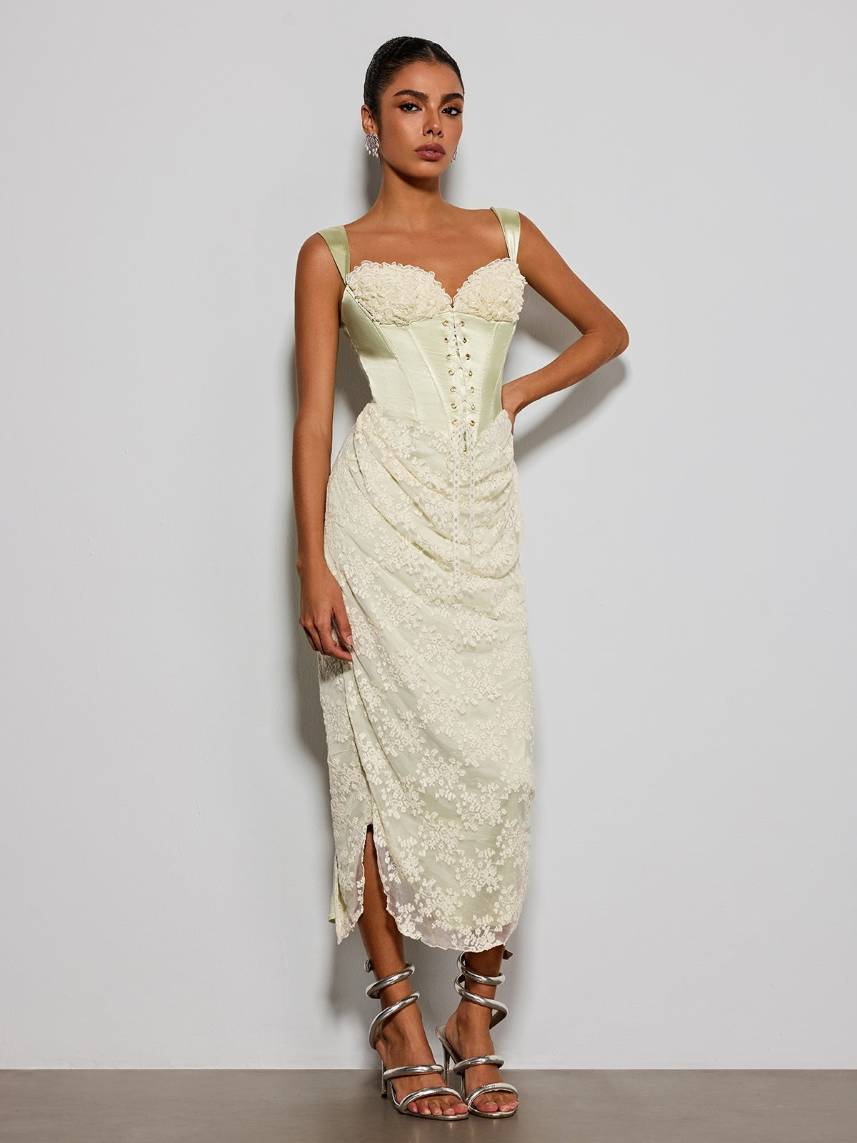 Rosstef Lace Satin Midi Gown