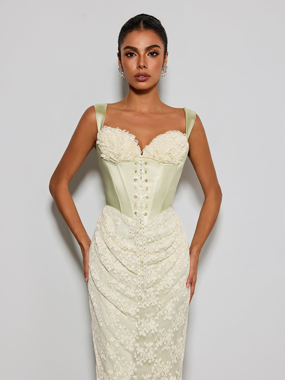 Rosstef Lace Satin Midi Gown