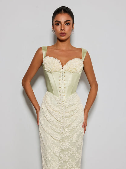 Rosstef Lace Satin Midi Gown