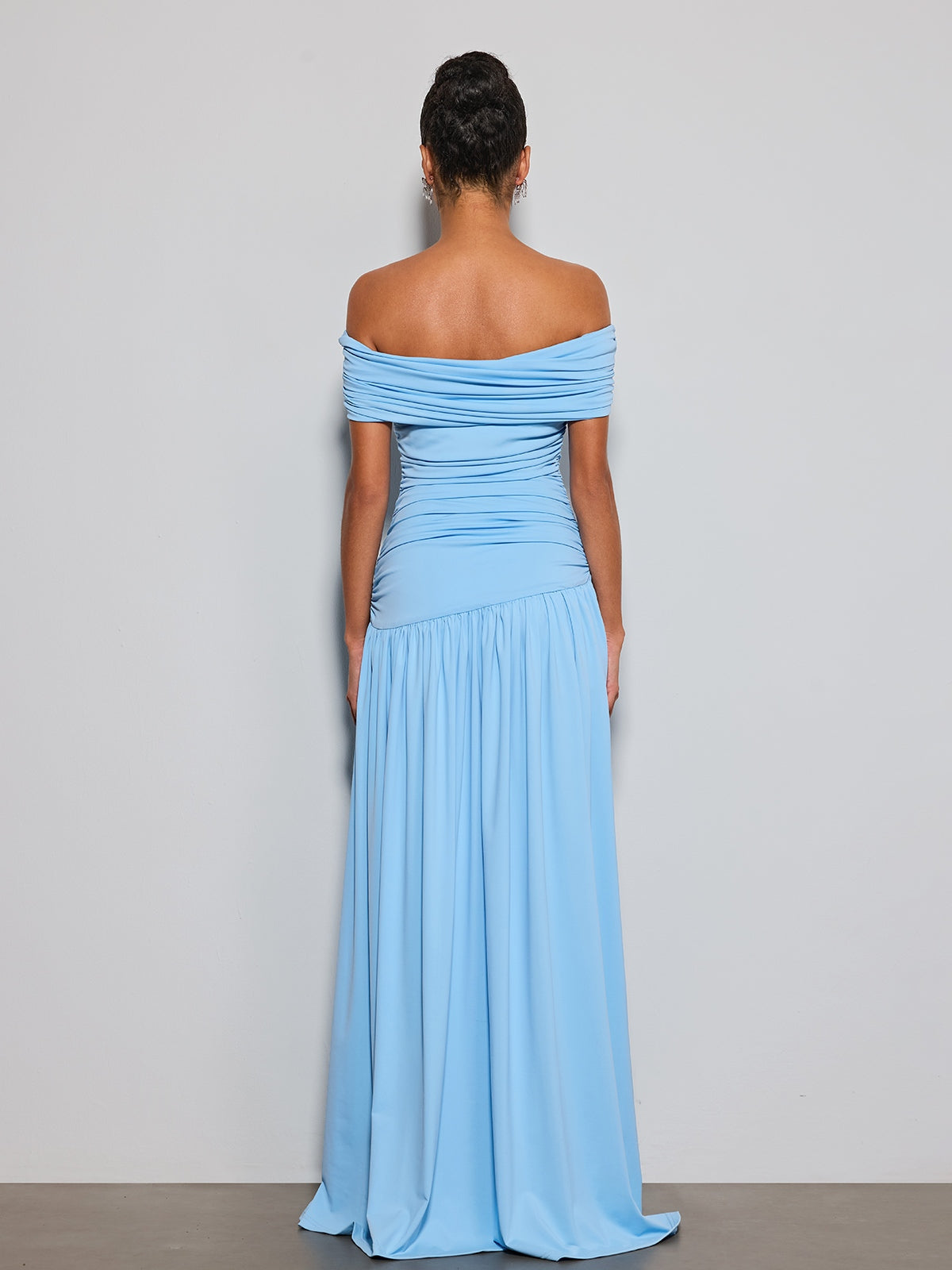 Etsuko Off Shoulder Ruched Maxi Dress
