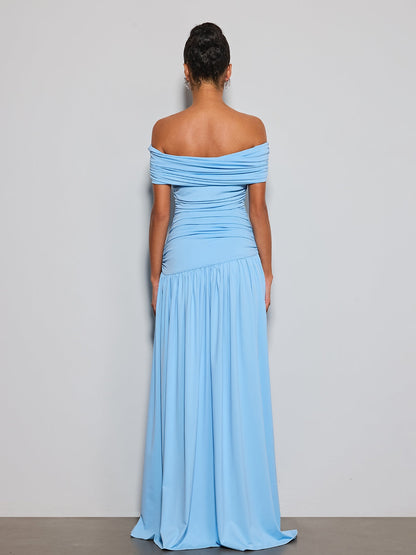 Etsuko Off Shoulder Ruched Maxi Dress