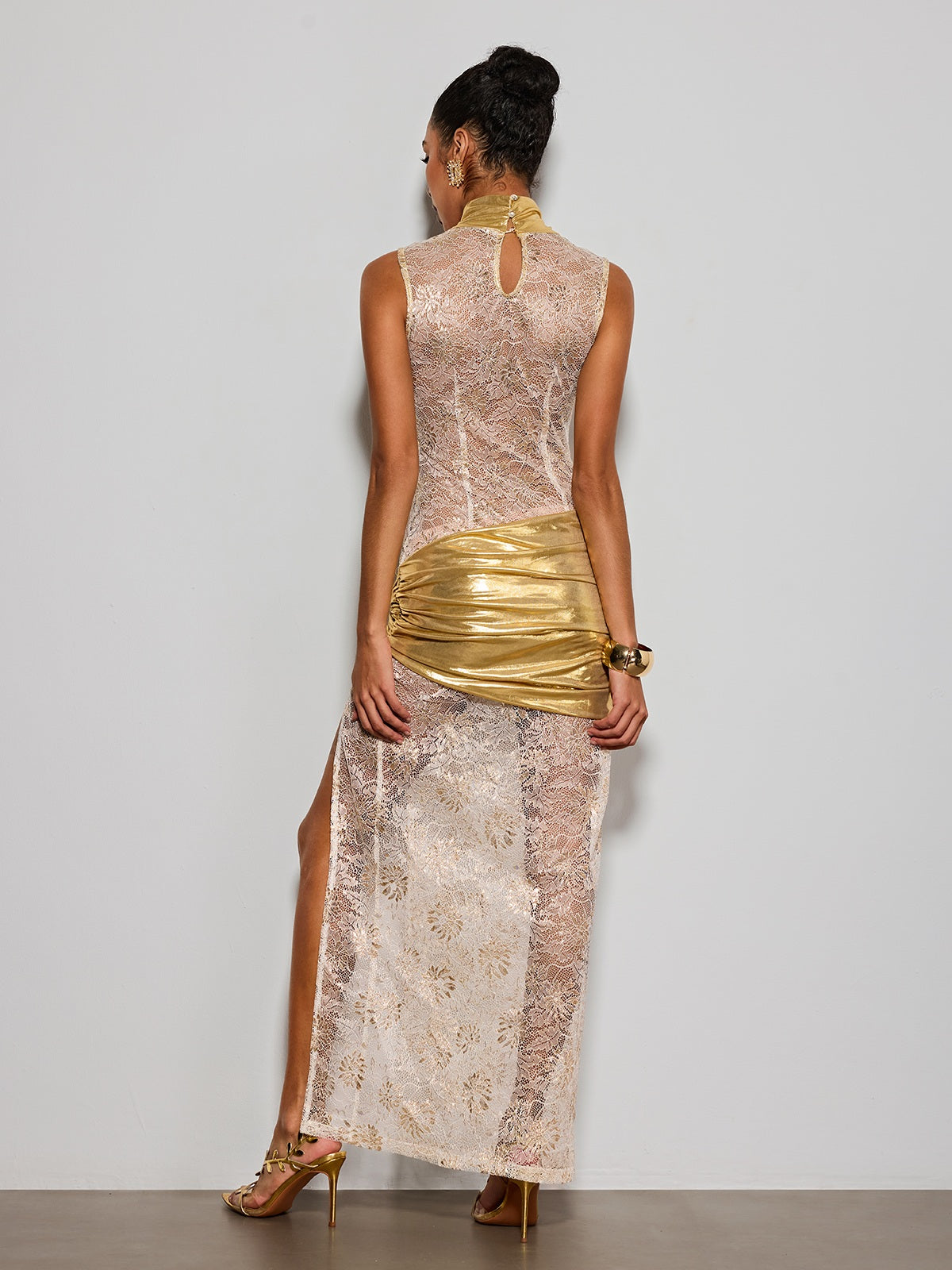 Eustace Cutout Lace Split Maxi Dress
