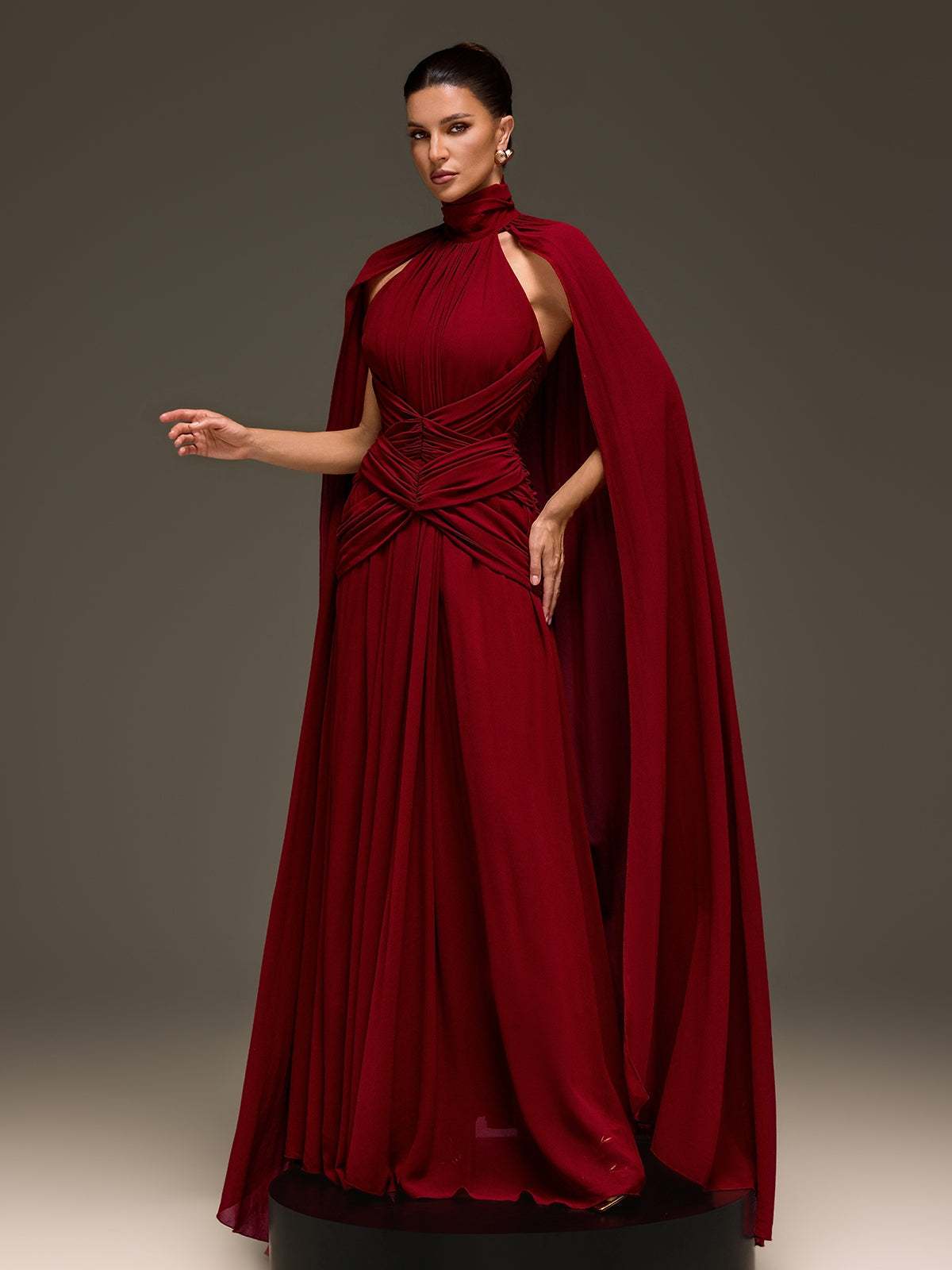 Evarix Cape Sleeve Maxi Dress