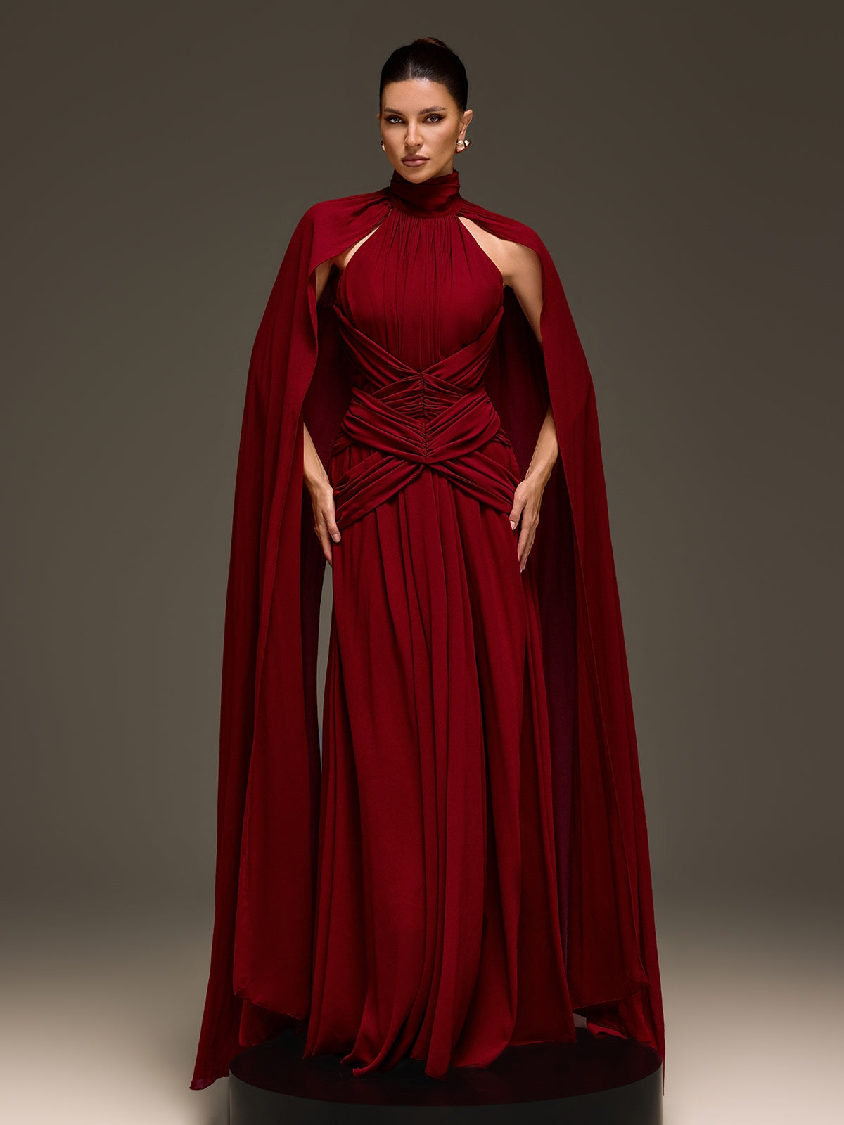 Evarix Cape Sleeve Maxi Dress