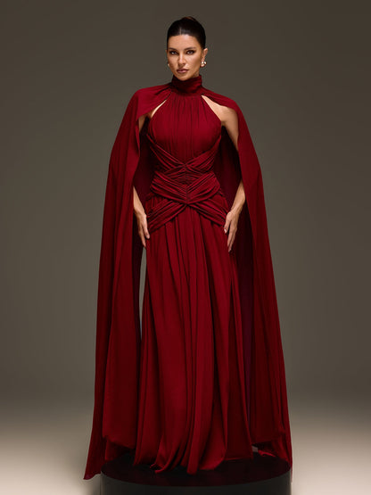 Evarix Cape Sleeve Maxi Dress