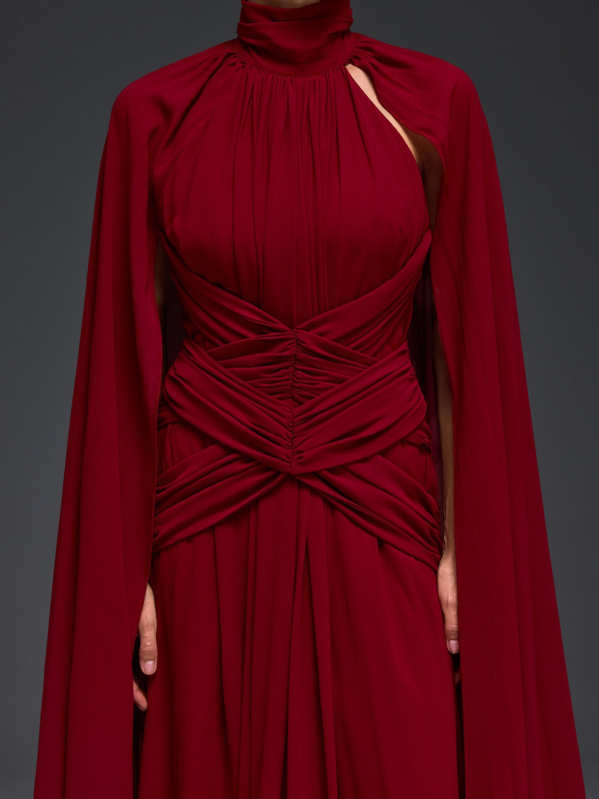 Evarix Cape Sleeve Maxi Dress