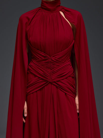 Evarix Cape Sleeve Maxi Dress