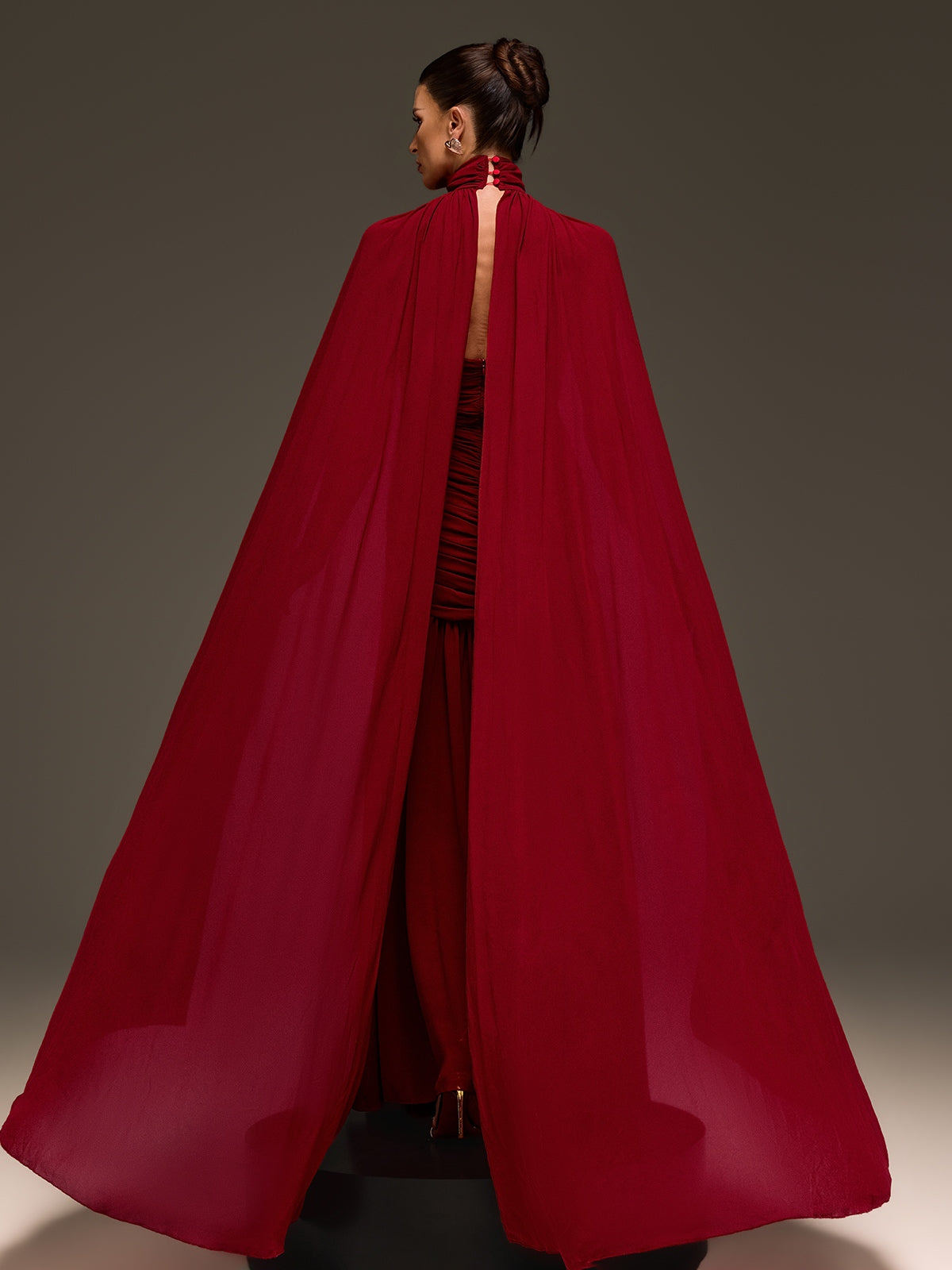 Evarix Cape Sleeve Maxi Dress