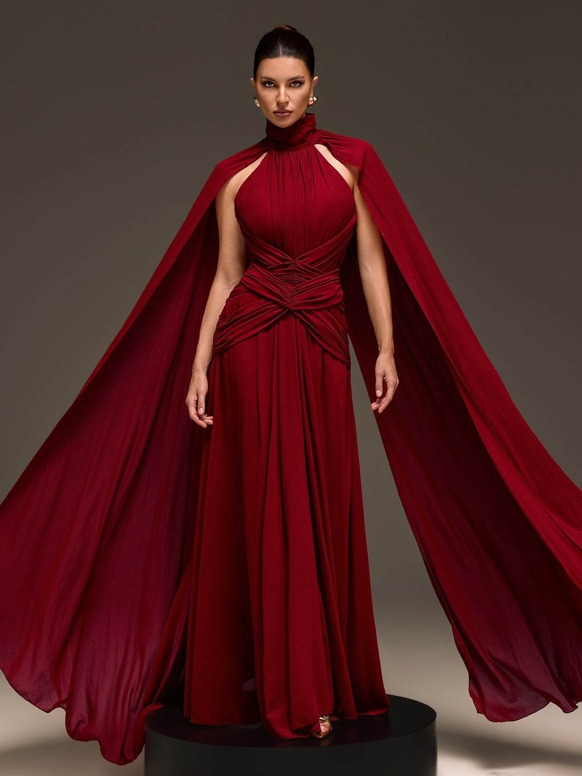 Evarix Cape Sleeve Maxi Dress