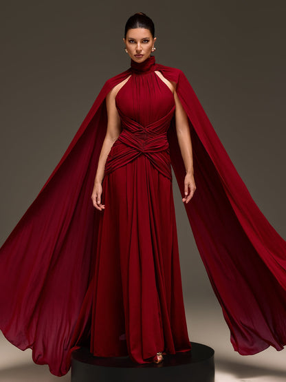 Evarix Cape Sleeve Maxi Dress