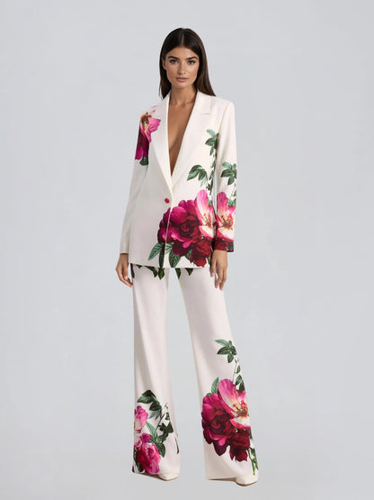 Faelorin Long Sleeve Floral Blazer Set
