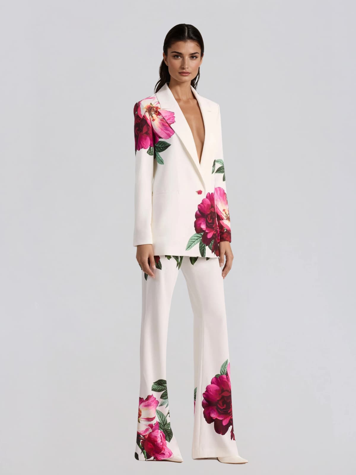 Faelorin Long Sleeve Floral Blazer Set