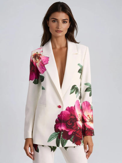 Faelorin Long Sleeve Floral Blazer Set