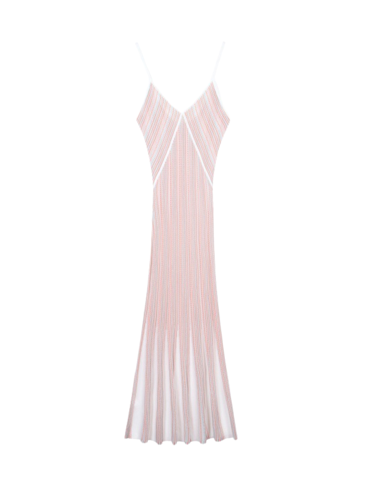 Rosstef V Neck Stripe Knit Midi Dress