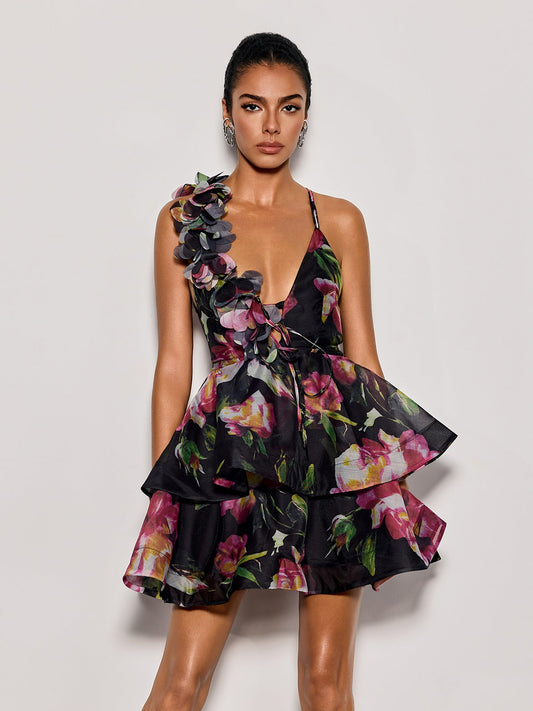 Rosstef Mini Etiketli Kolyeli Gümüş Giyinme: Çift Katlı Minidress