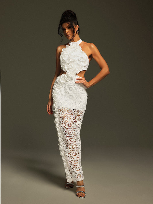 Rosstef Festus Halterneck Cutout Bandage Maxi Dress