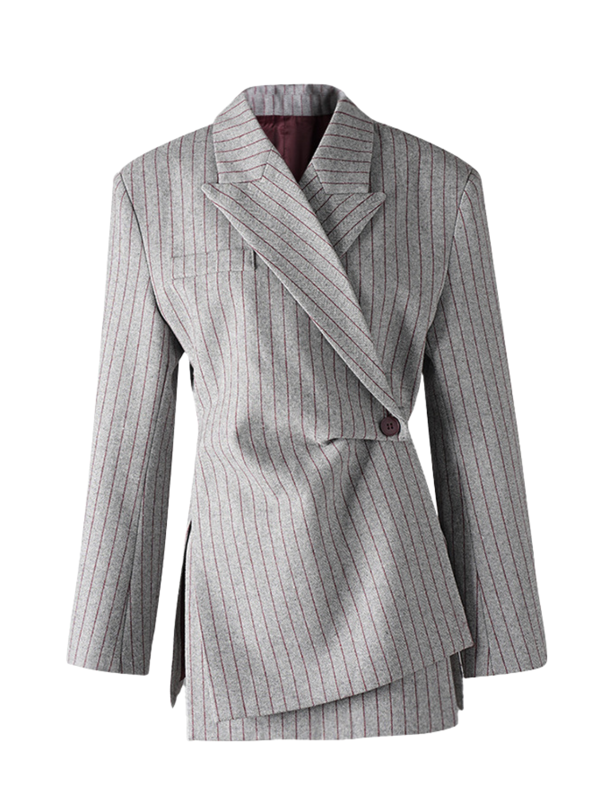 Firnara Folded Collar Stripe Blazer