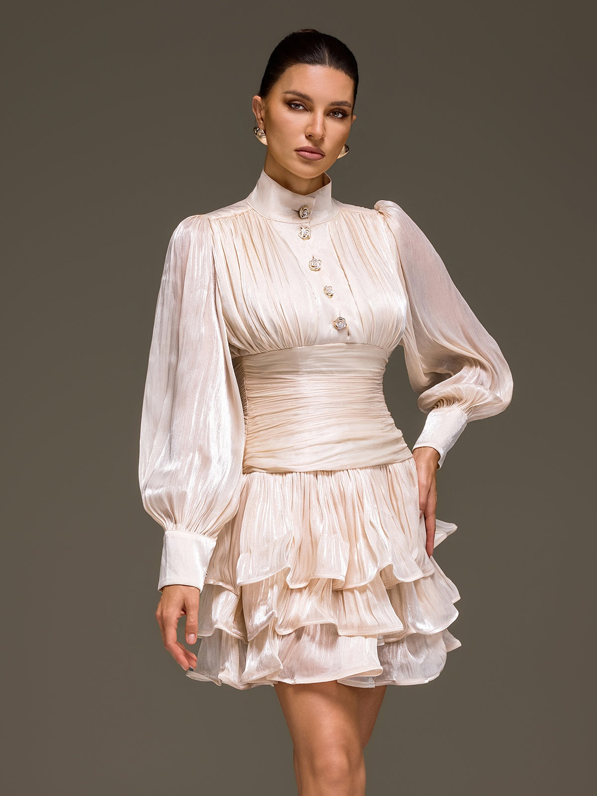 Rosstef Ruffle Mini Elbise