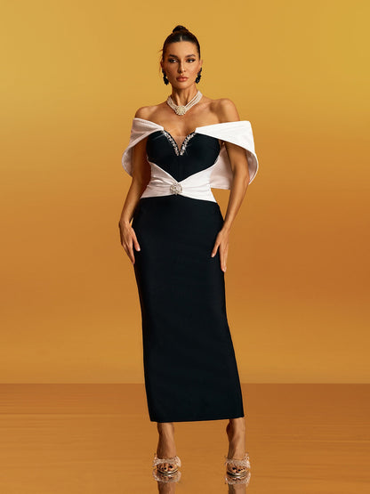 Gelistar Off Shoulder Bandage Maxi Dress