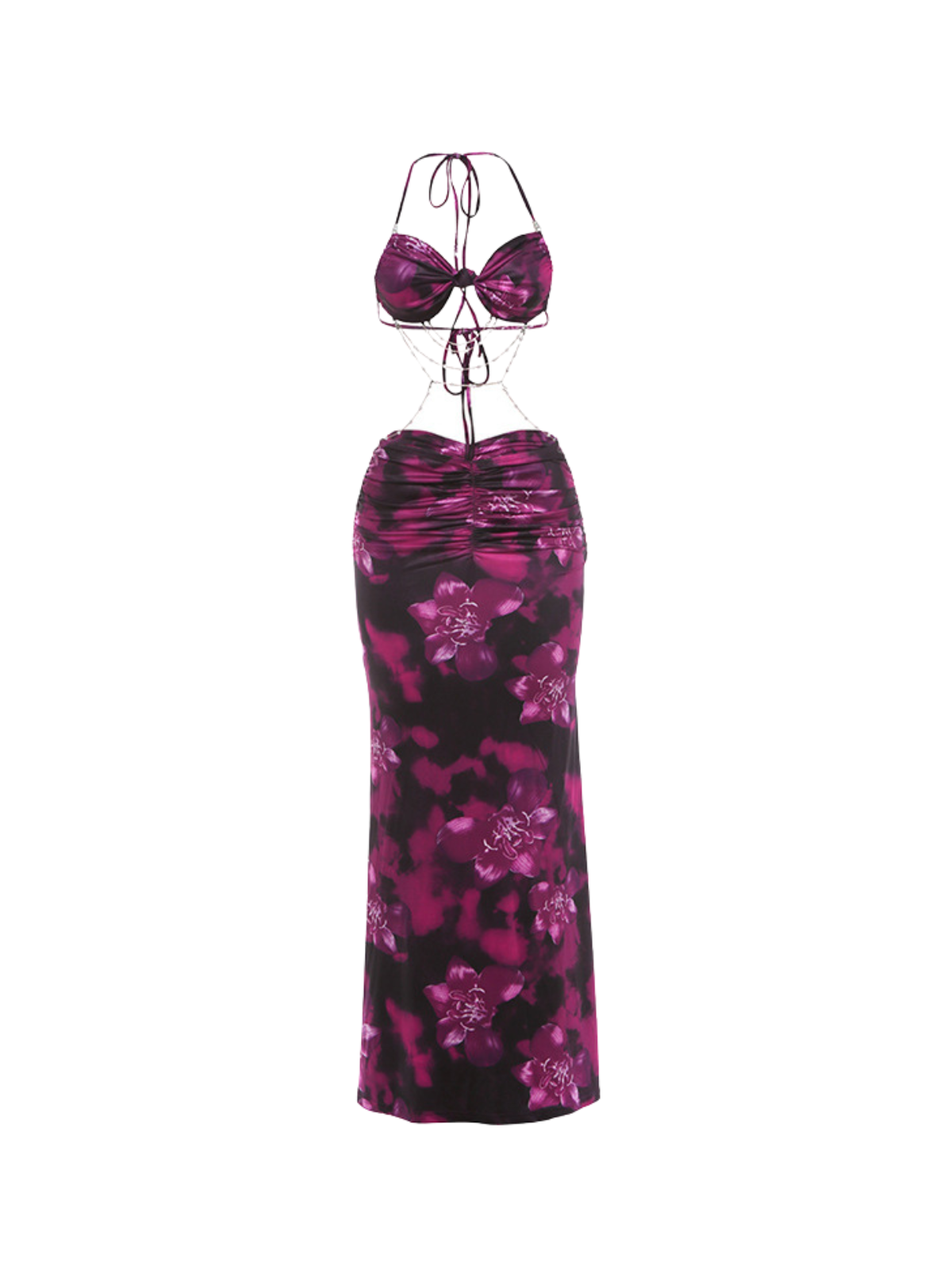 Gorix Chain Printed Dress In Purple