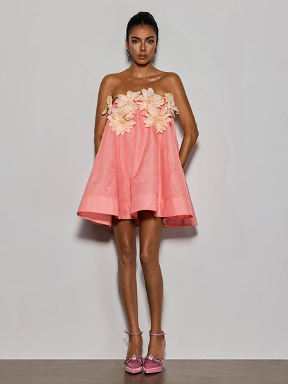 Rosstef Coral Strapless Mini Dress