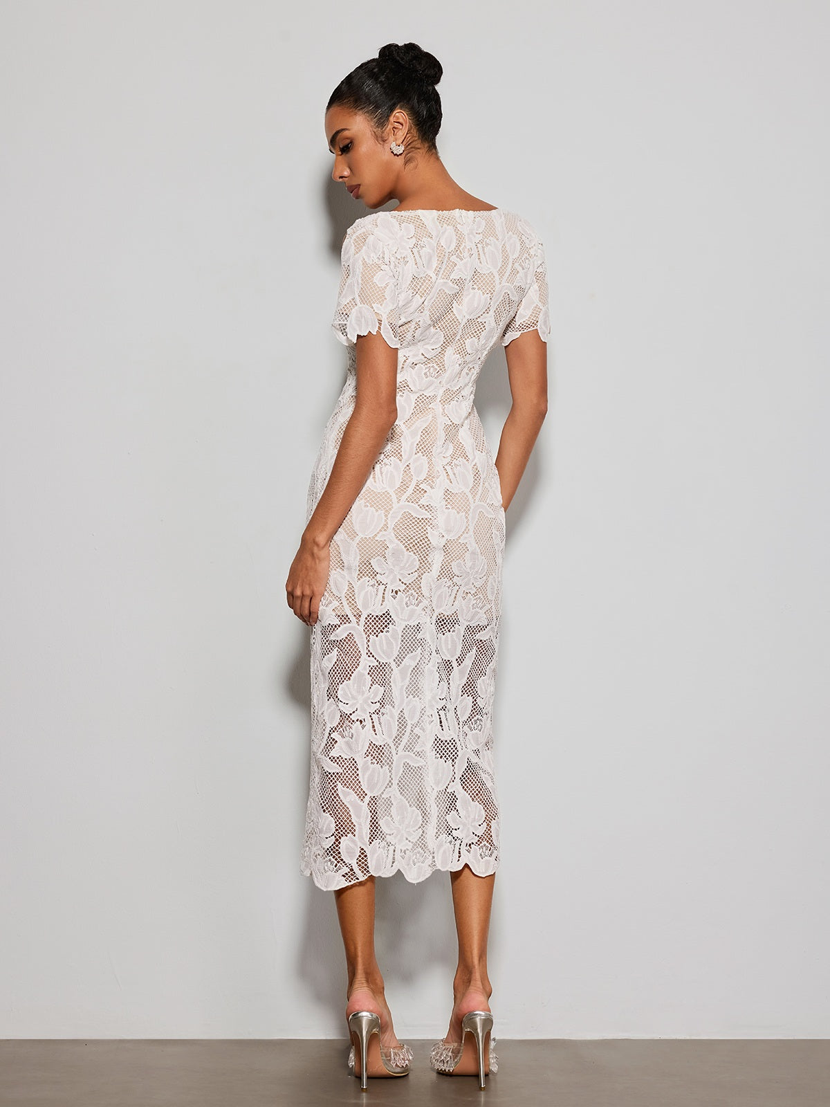 Rosstef Gravethic Flower Lace Cutout Midi Dress