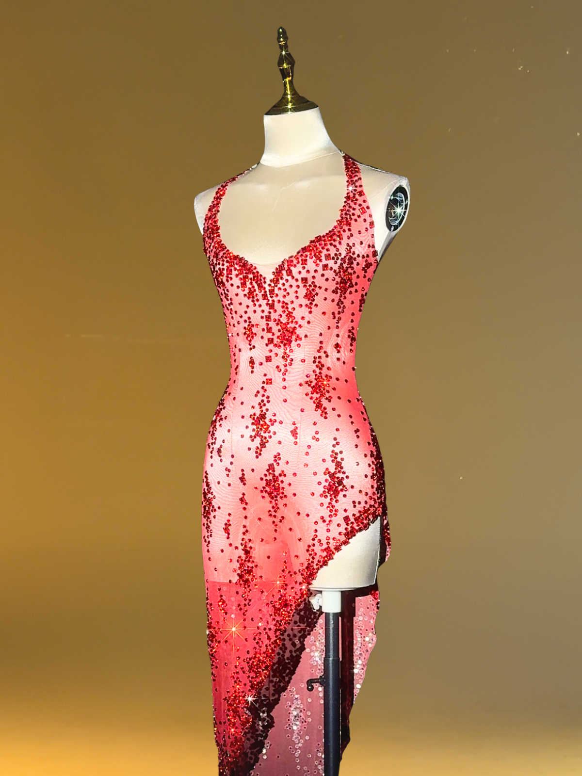 Rosstef Rhinestone Split Midi Gowns