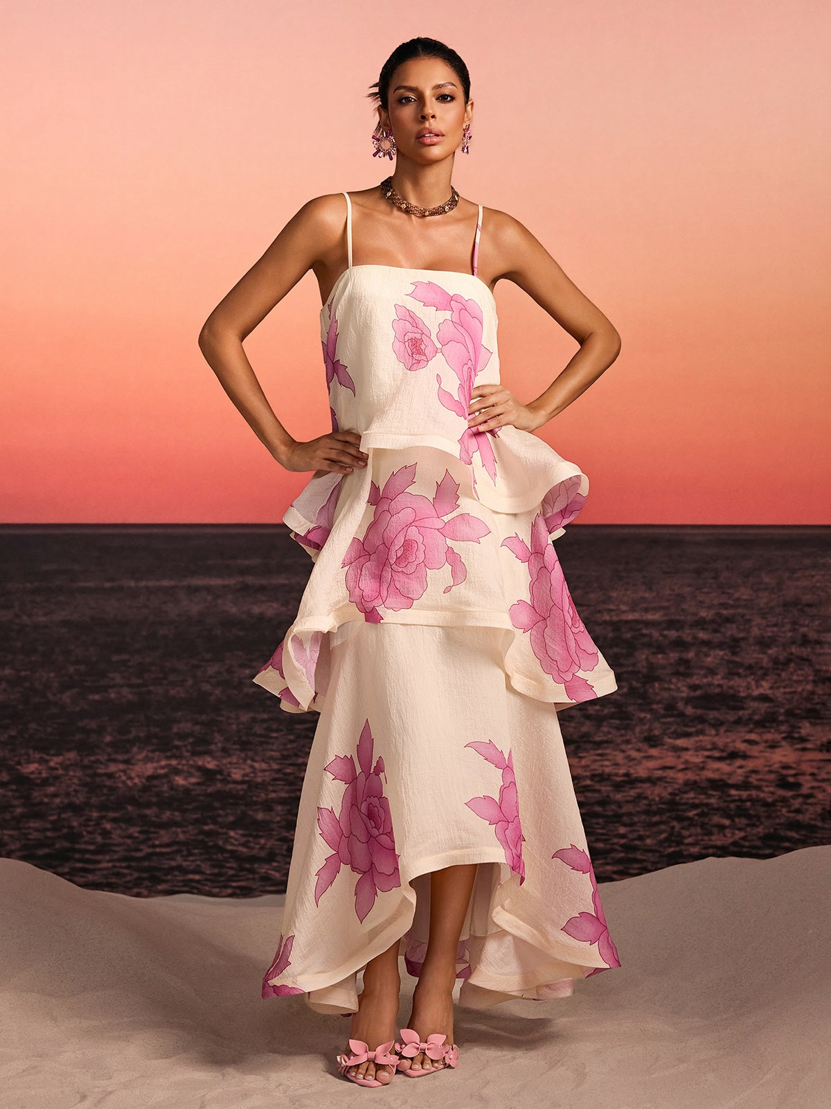 Rosstef Floral Tiered Maxi Dress