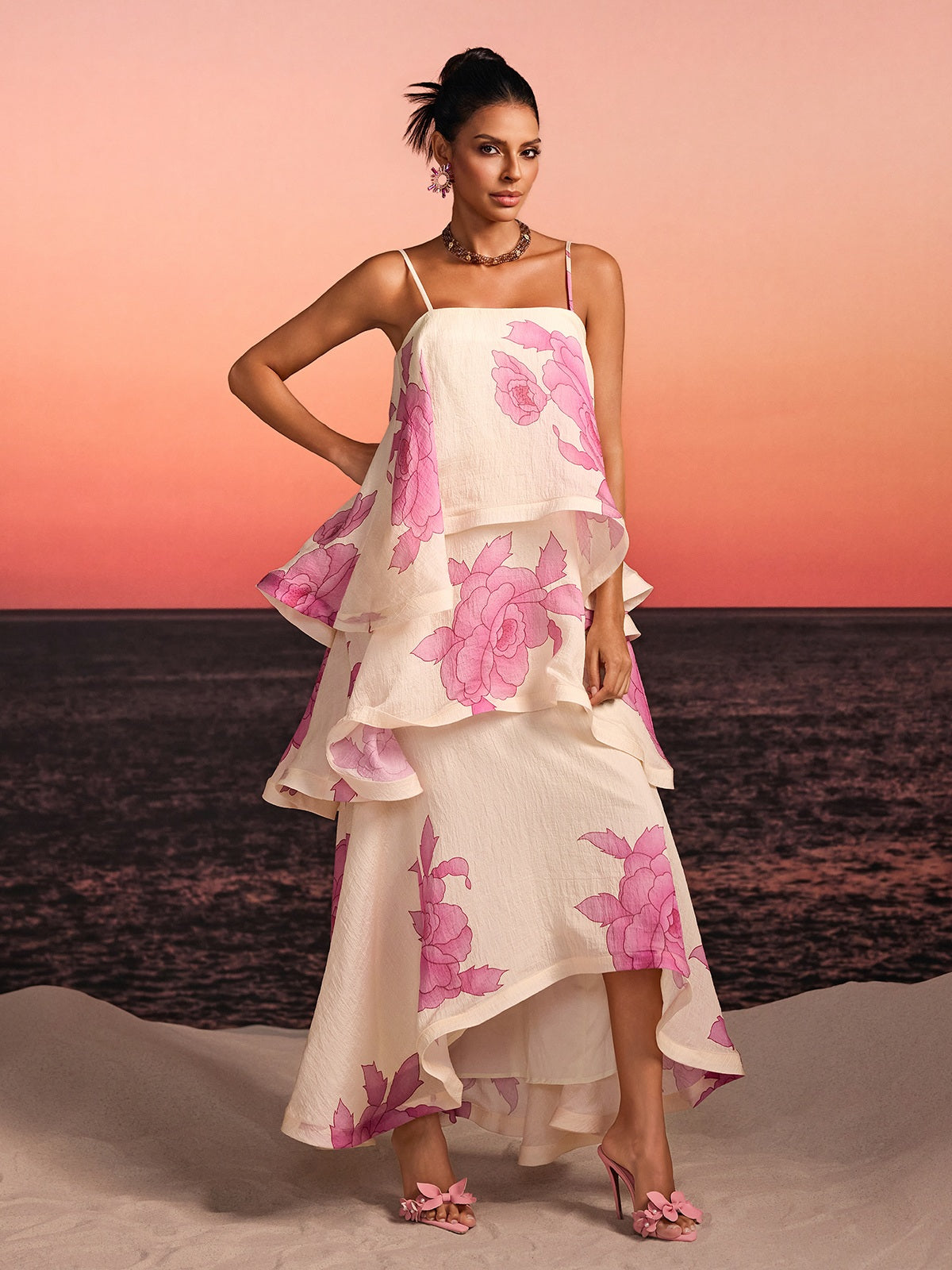 Rosstef Floral Tiered Maxi Dress