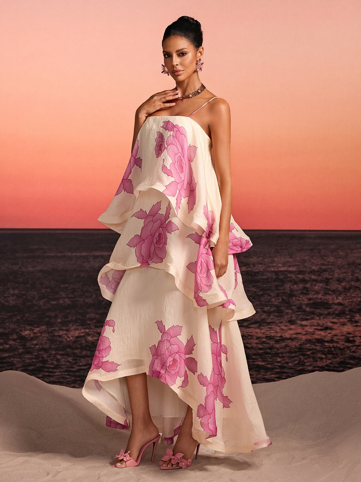 Rosstef Floral Tiered Maxi Dress