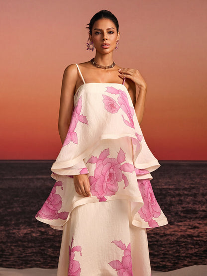 Rosstef Floral Tiered Maxi Dress