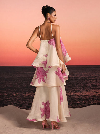 Rosstef Floral Tiered Maxi Dress