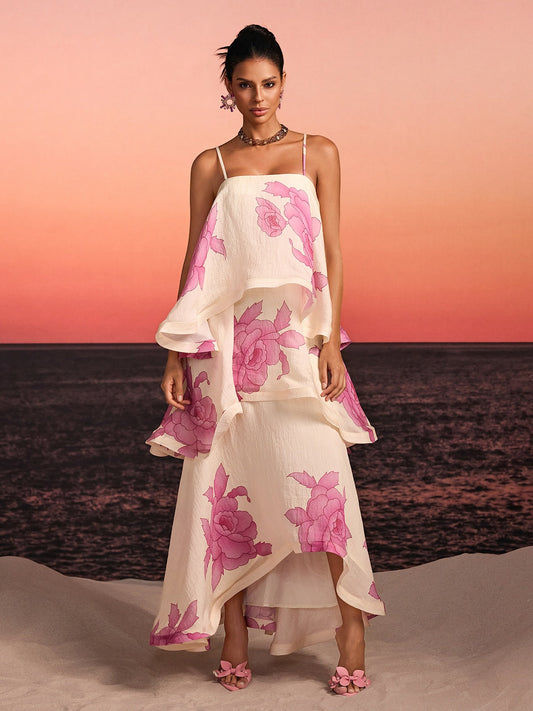 Rosstef Floral Tiered Maxi Dress