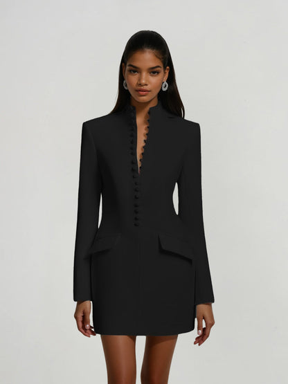 Hornfels Single Breasted Blazer Mini Dress In Black