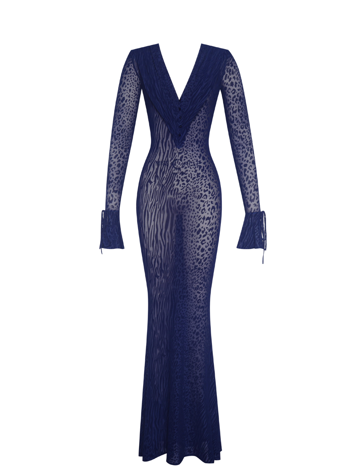 Hygrola Plunge Neck Animal Printed Maxi Dress