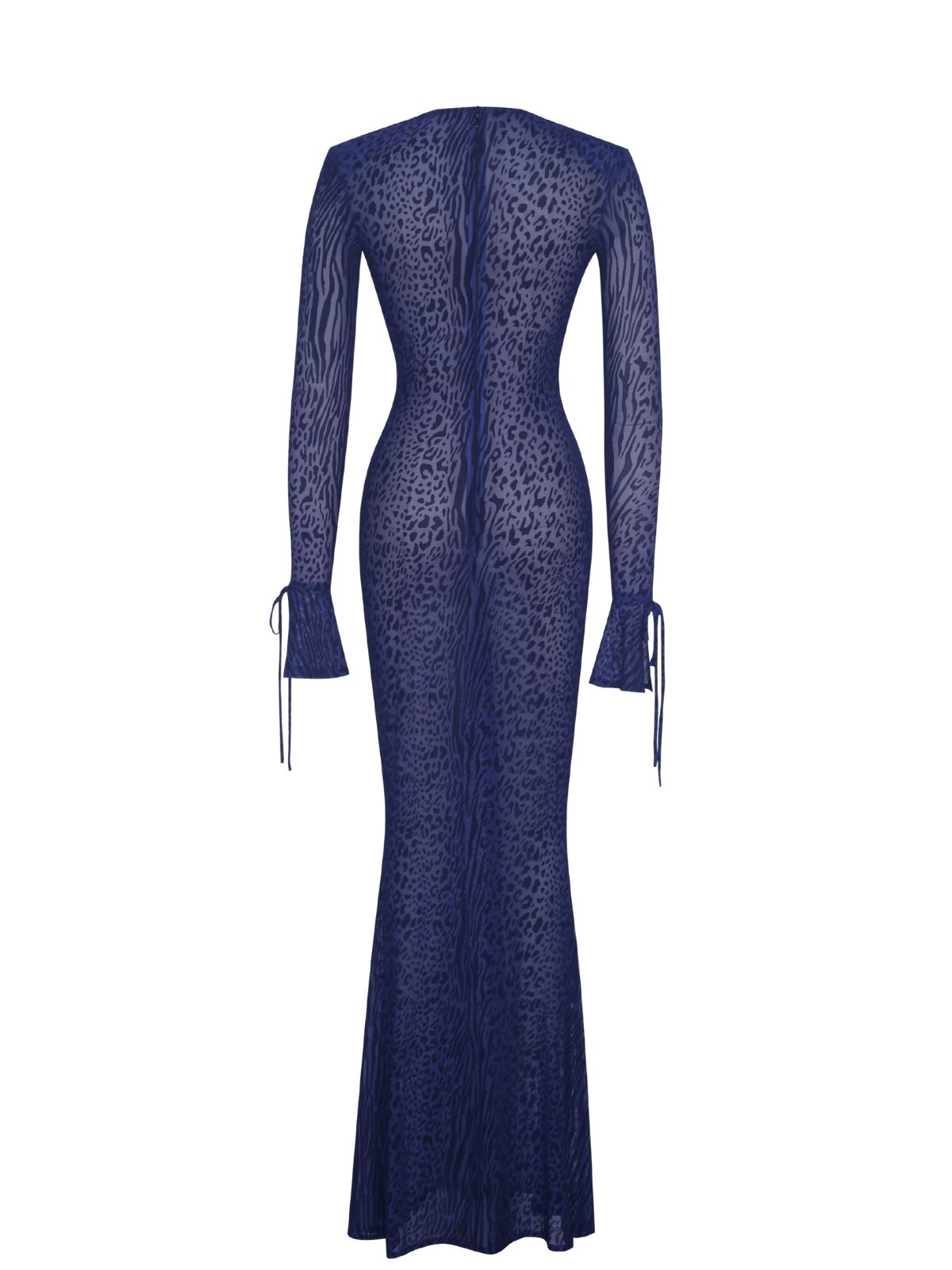 Hygrola Plunge Neck Animal Printed Maxi Dress